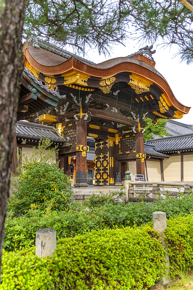 View of Higashi Hongan-ji Temple, Shimogyo Ward, Higashishiokoji Kamadonocho, Kyoto, Honshu, Japan