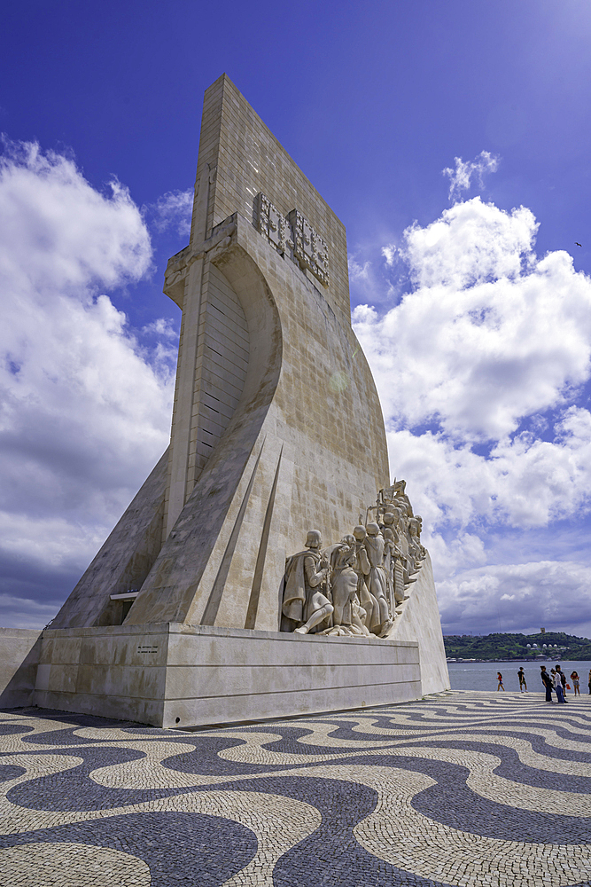View of Monument to the Discoveries (Padrão dos Descobrimentos) on a sunny day, Lisbon, Portugal, Europe
