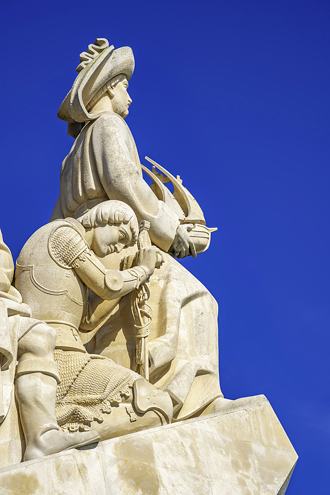 View of Monument to the Discoveries (Padrão dos Descobrimentos) on a sunny day, Lisbon, Portugal, Europe