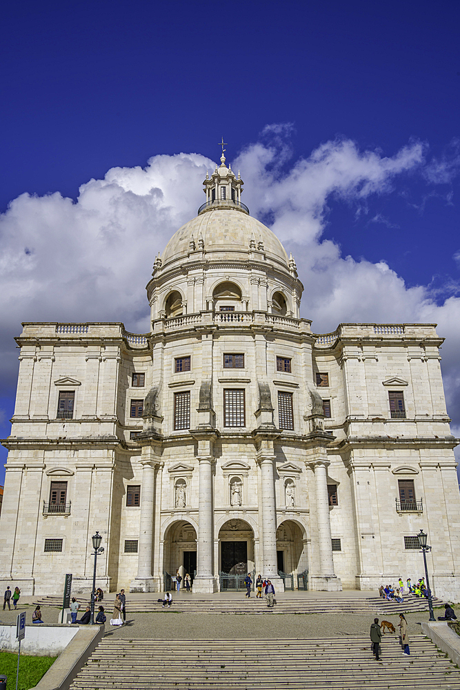 View of National Pantheon museum on a sunny day in the Alfama District, Lisbon, Portugal, Europe
