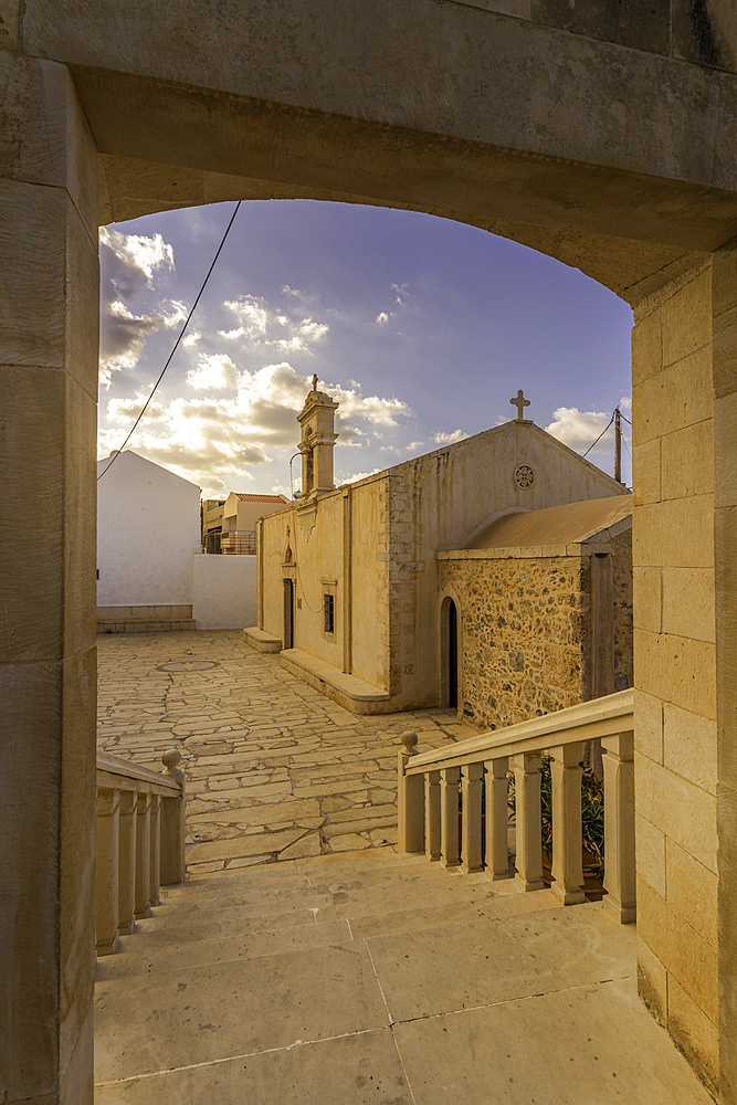 View of church in Koutouloufari, Crete, Greek Islands, Greece, Europe
