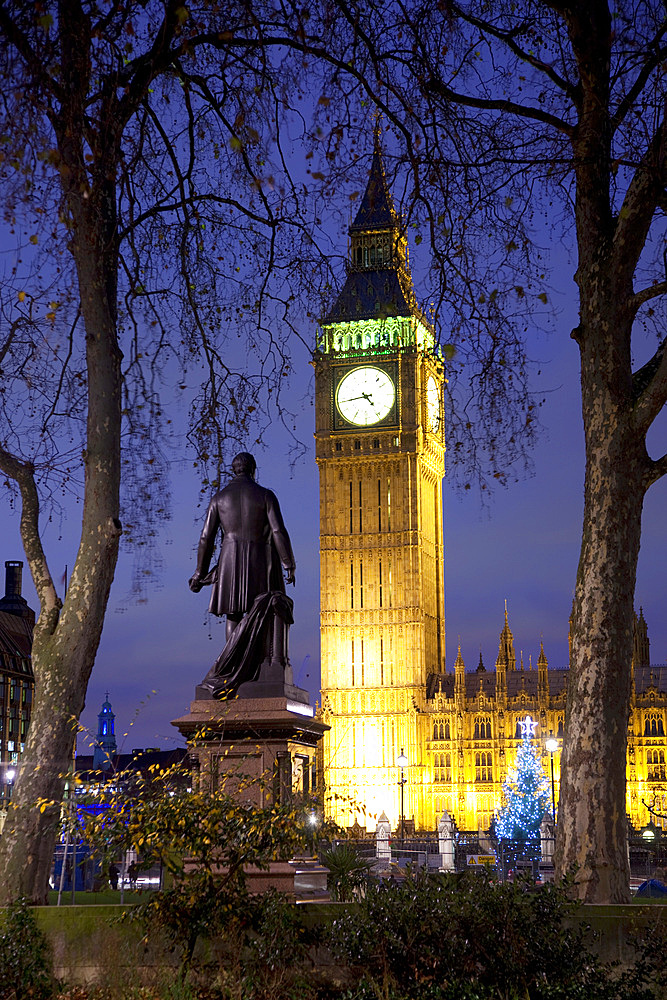 Big Ben at dusk, Westminster, London, England, United Kingdom, Europe