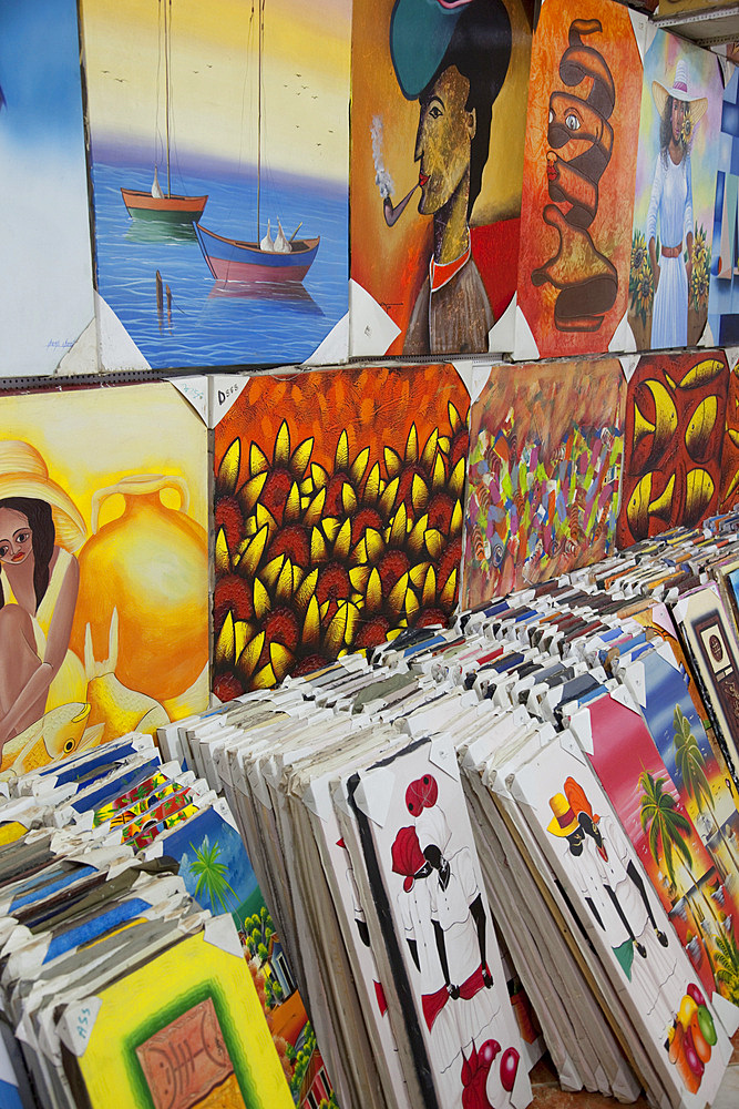 Colourful paintings, Punta Cana, Dominican Republic, West Indies, Caribbean, Central America