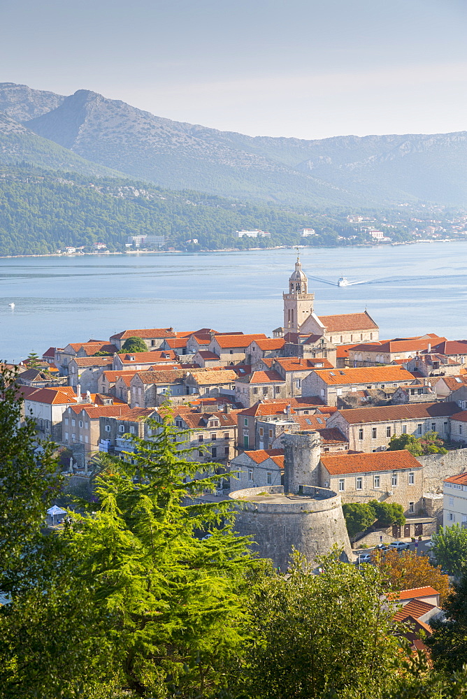 View of Korcula Town, Korcula, Dalmatia, Croatia, Europe