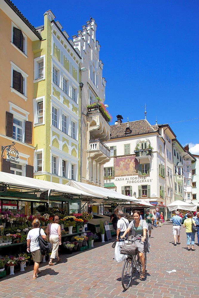 Market stall, Piazza Erbe Market, Bolzano, Bolzano Province, Trentino-Alto Adige, Italy, Europe