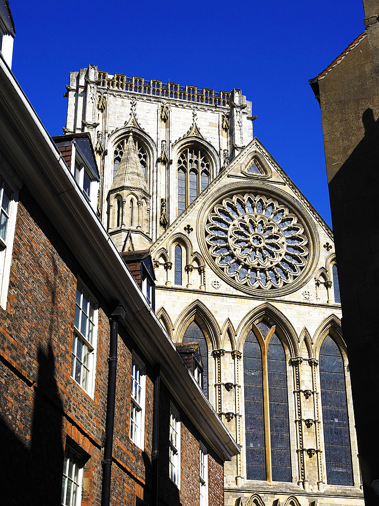 York Minster from Minster Gates, York, Yorkshire, England, United Kingdom, Europe