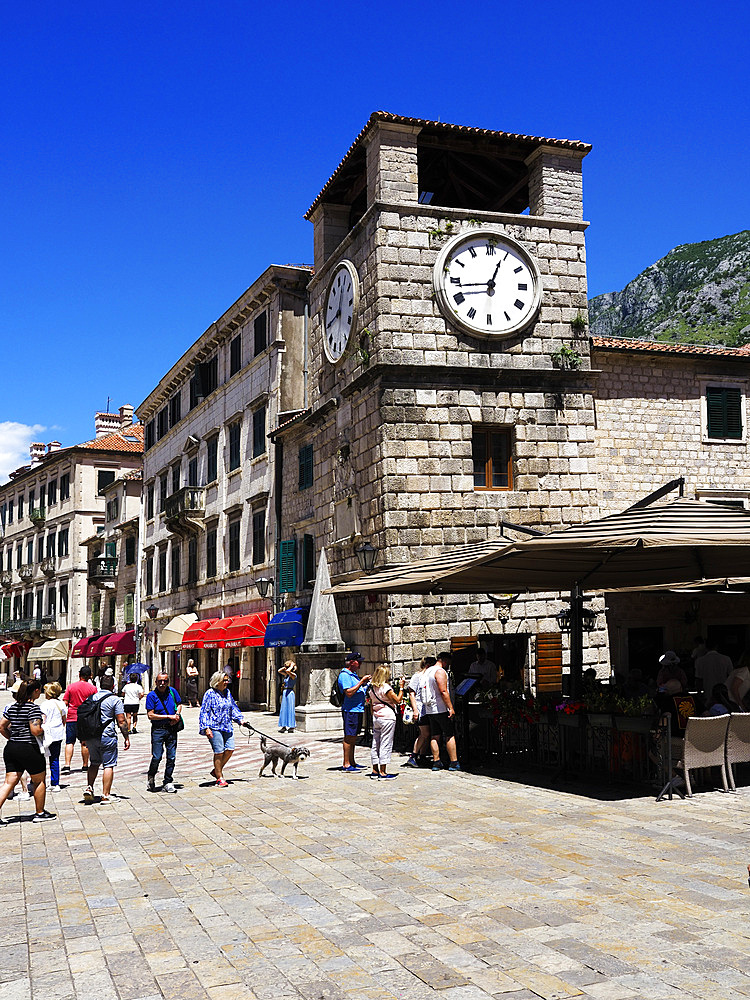 Kotor Clock Tower, Kotor, UNESCO World Heritage Site, Montenegro, Europe