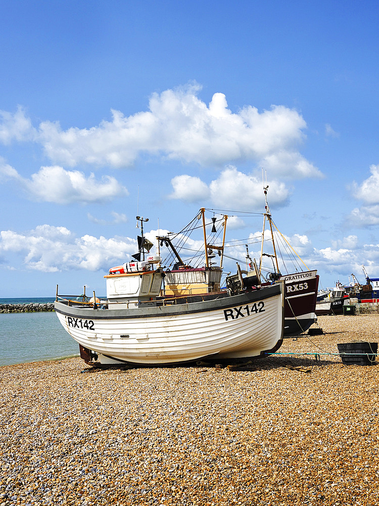 Boats on the Shingle at Hastings East Sussex