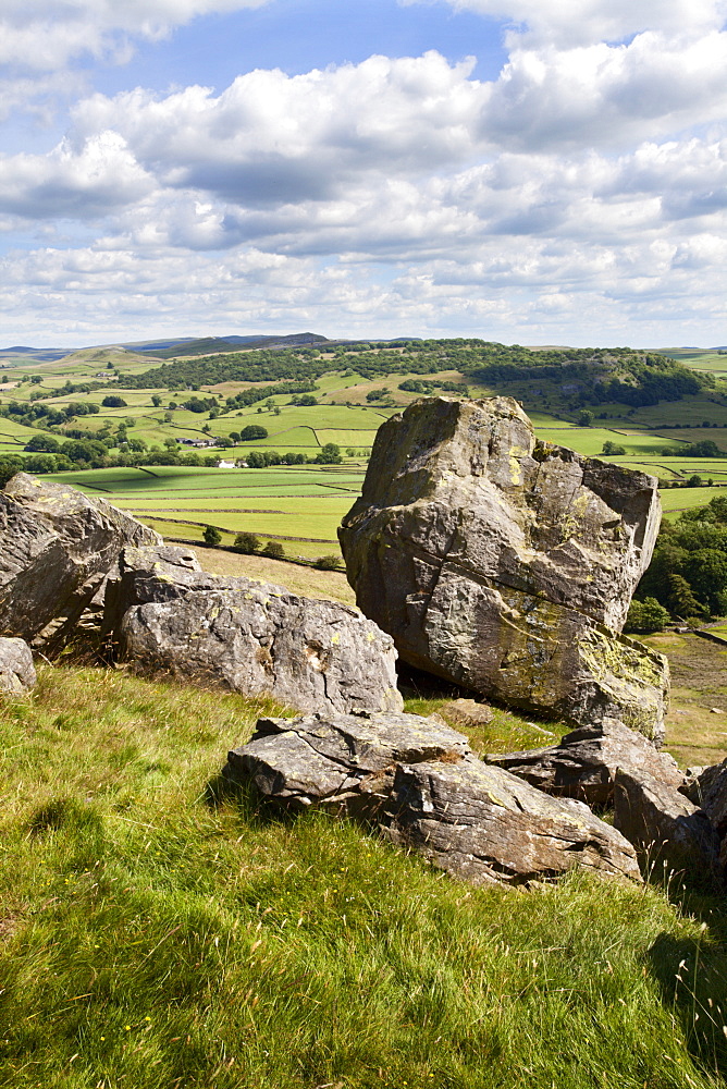 Crummack Dale from Norber near Austwick, Yorkshire Dales, Yorkshire, England, United Kingdom, Europe