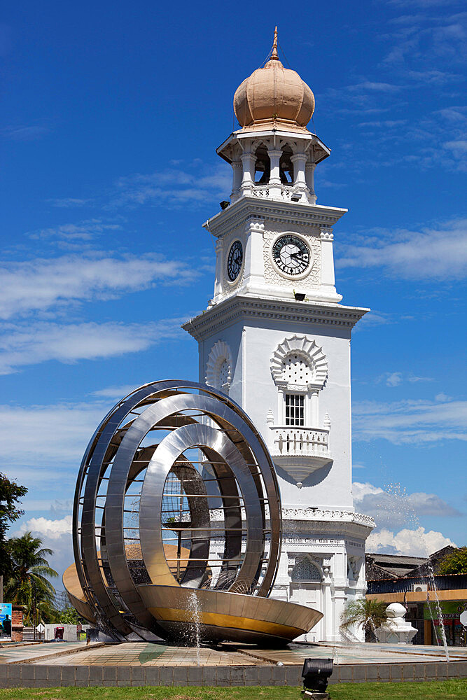 The Queen Victoria Diamond Jubilee clock tower, Georgetown, Pulau Penang, Malaysia, Southeast Asia, Asia