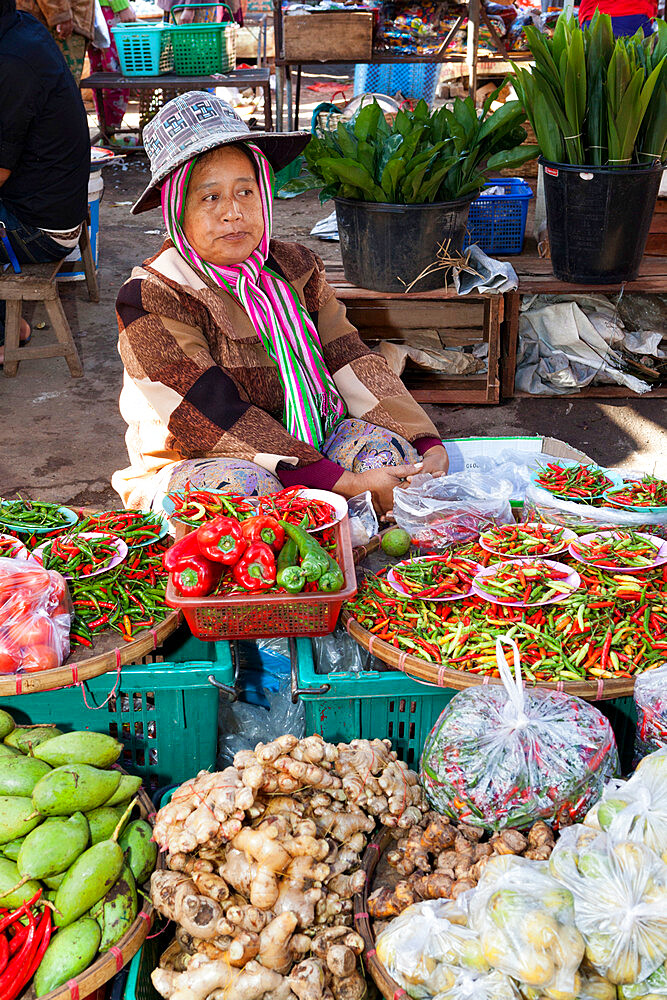 Central Market, Kengtung, Shan State, Myanmar (Burma), Asia