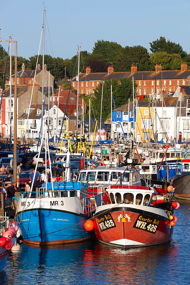 Fishing boats in the Old Harbour, Weymouth, Dorset, England, United Kingdom, Europe