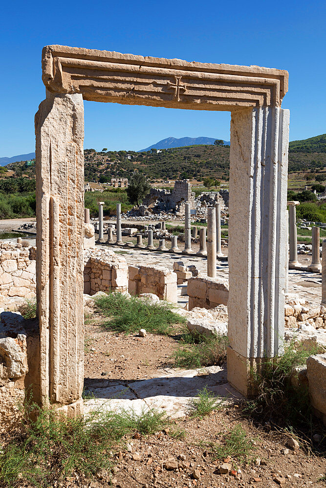 Ruined colonnaded Main Street, Patara, near Kalkan, Lycia, Antalya Province, Mediterranean Coast, Southwest Turkey, Anatolia, Turkey, Asia Minor, Eurasia