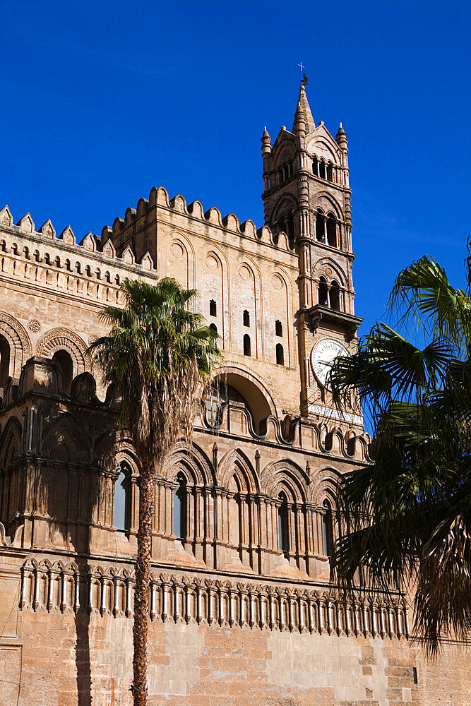 Exterior of the Norman Cattedrale (cathedral), Palermo, Sicily, Italy, Europe