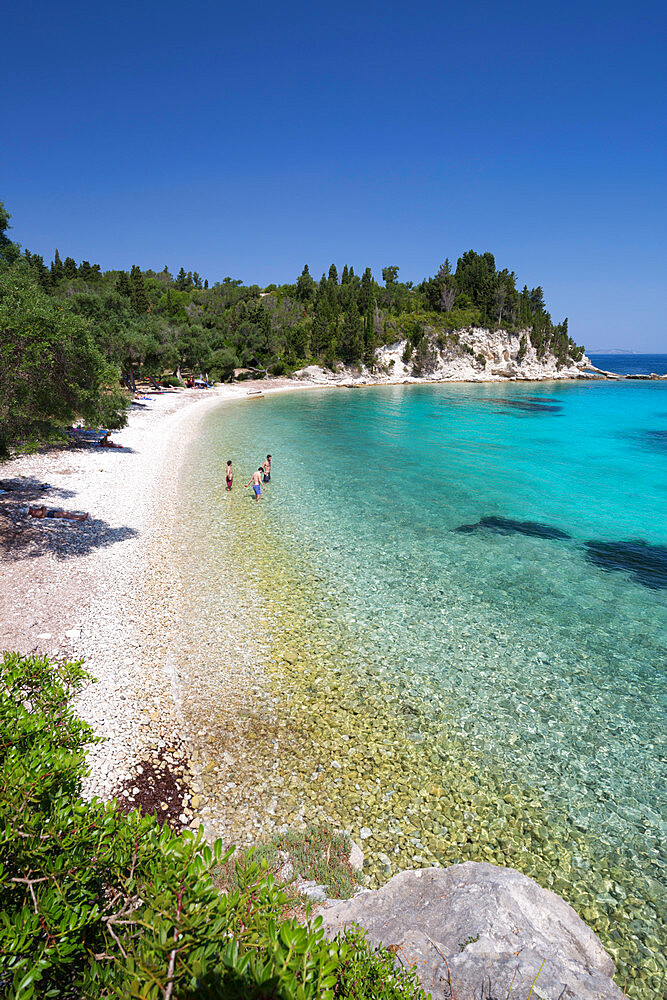 Marmaria beach on east coast, Paxos, Ionian Islands, Greek Islands, Greece, Europe