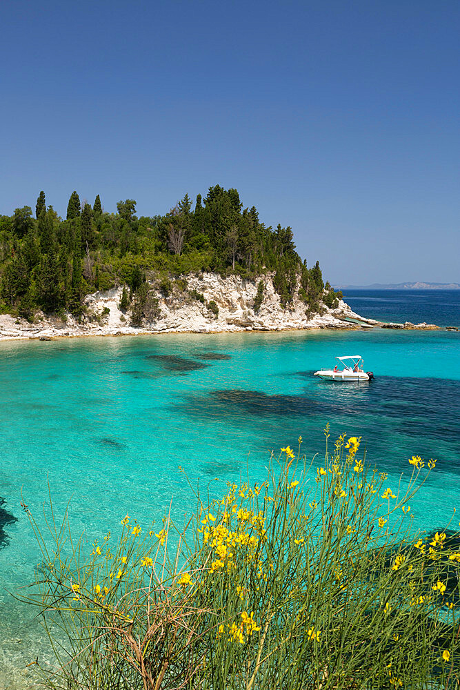 Marmaria beach on east coast, Paxos, Ionian Islands, Greek Islands, Greece, Europe