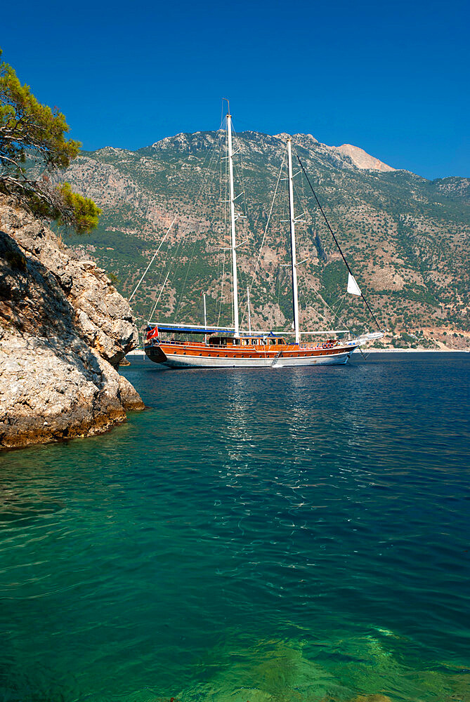 Gulet cruise, Olu Deniz, near Fethiye, Aegean, Anatolia, Turkey, Asia Minor, Eurasia