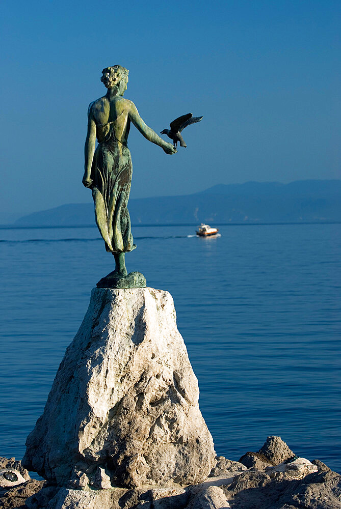 Statue along sea front, Opatija, Kvarner Gulf, Croatia, Adriatic, Europe