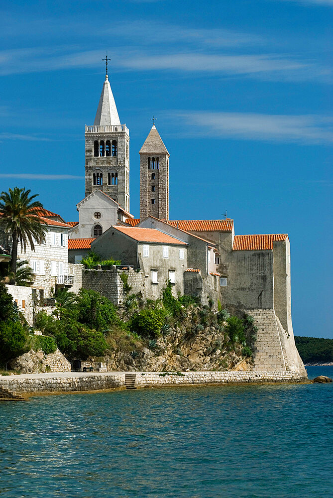 View of old town and campaniles, Rab Town, Rab Island, Kvarner Gulf, Croatia, Adriatic, Europe