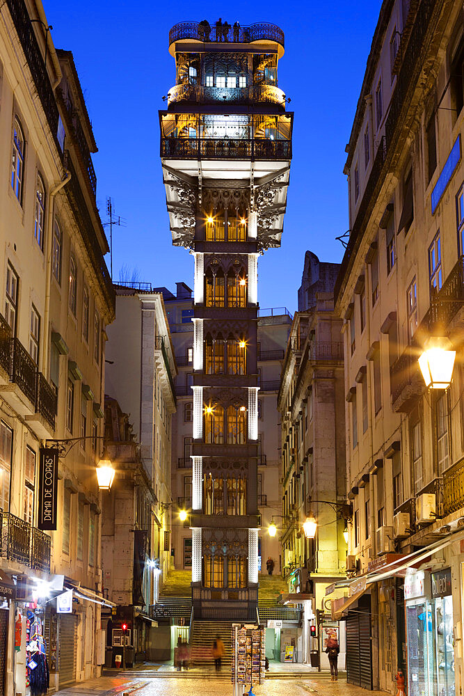 Elevador de Santa Justa, Baixa, Lisbon, Portugal, Europe