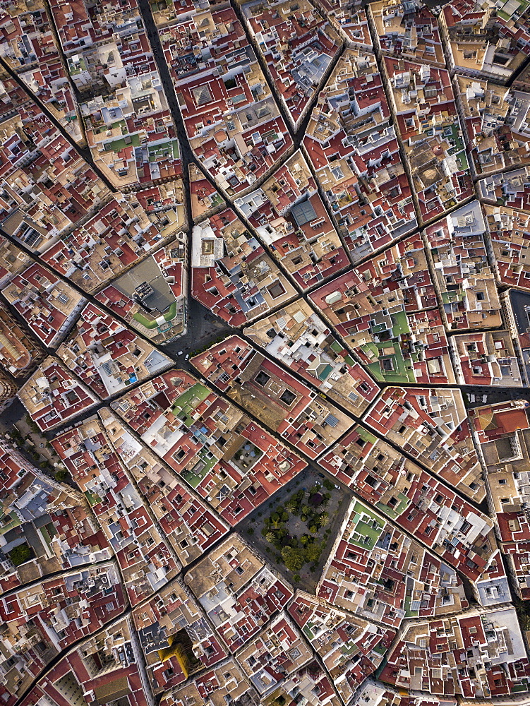 Aerial view of Cadiz, by drone, Andalucia, Spain, Europe