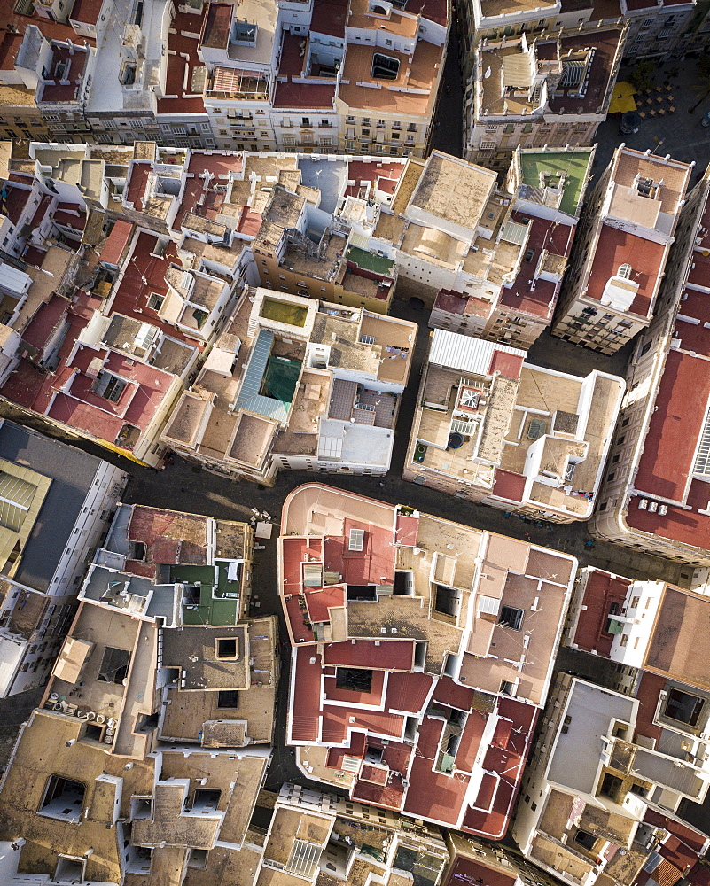 Aerial view by drone of Cadiz, Andalucia, Spain, Europe