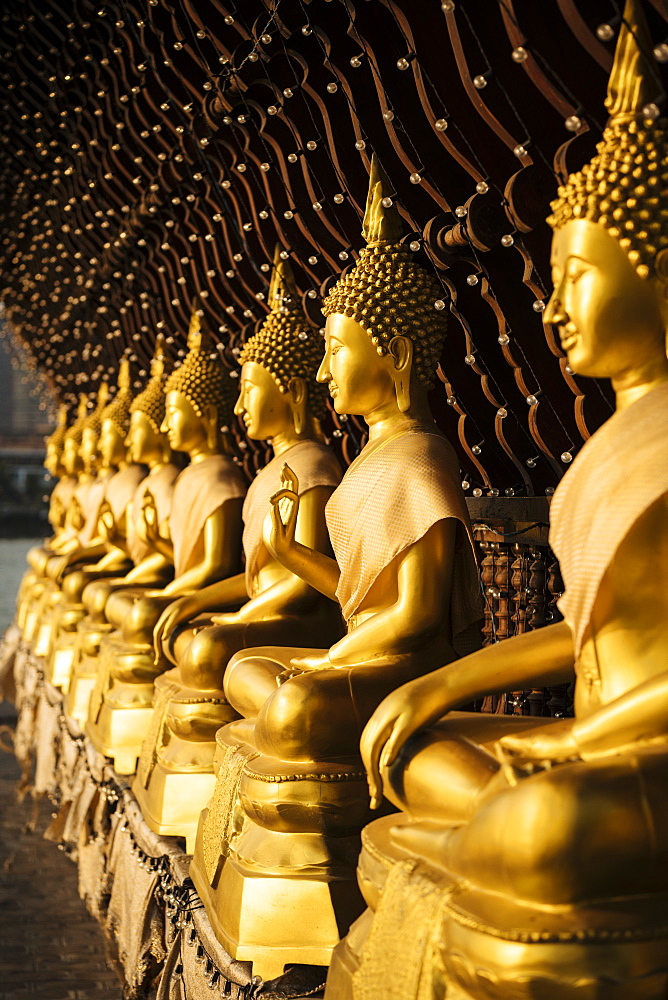 Buddha statues, Seema Malakaya Temple, Colombo, Western Province, Sri Lanka, Asia