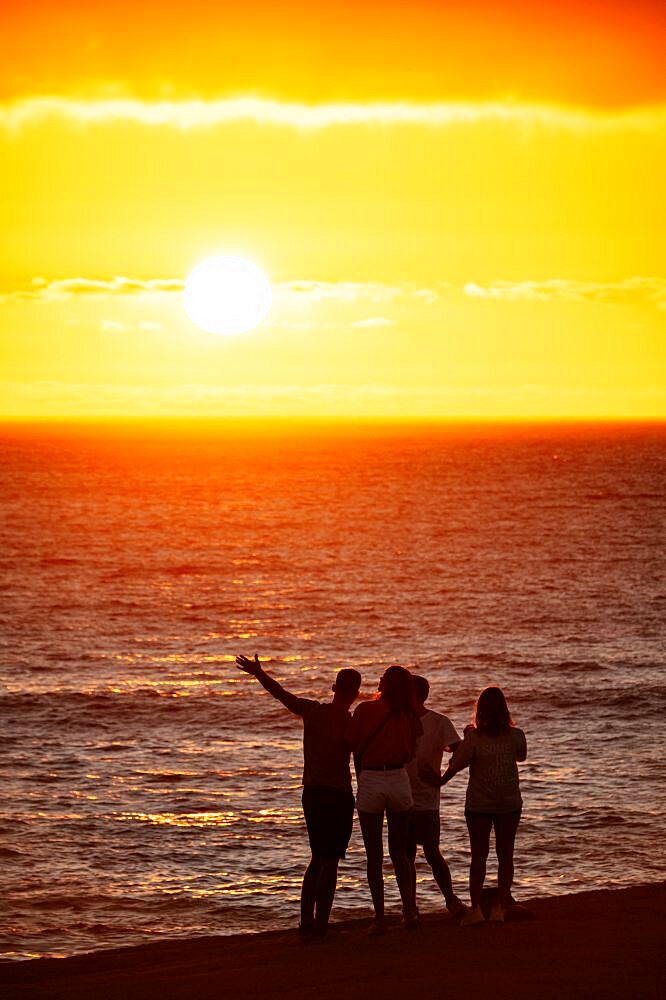 People watching sunset, Camps Bay, Cape Town, Western Cape, South Africa