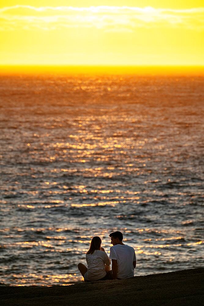 People watching sunset, Camps Bay, Cape Town, Western Cape, South Africa