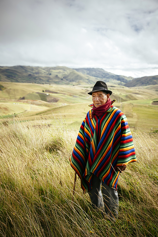 Portrait of Pedro Chuluquinga on Paramo, Ecuador