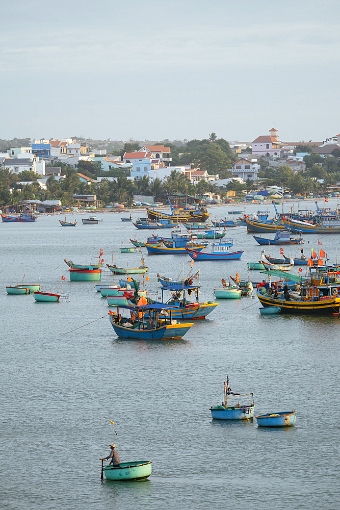 Fishing boats in bay, Mũi Né, Bình Thuận Province, Vietnam