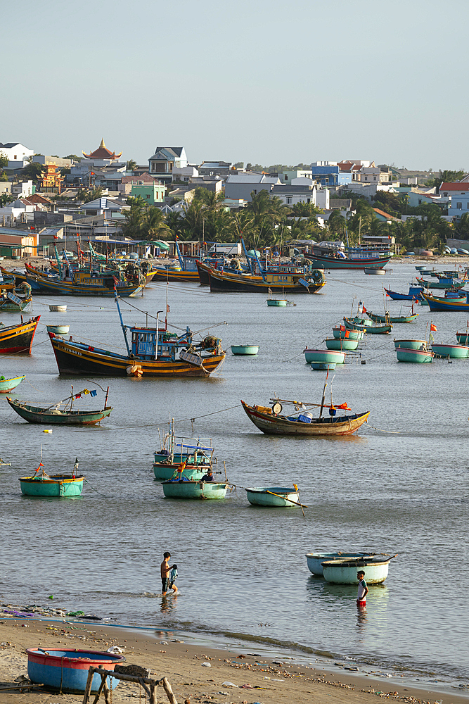 Fishing boats in bay, Mũi Né, Bình Thuận Province, Vietnam