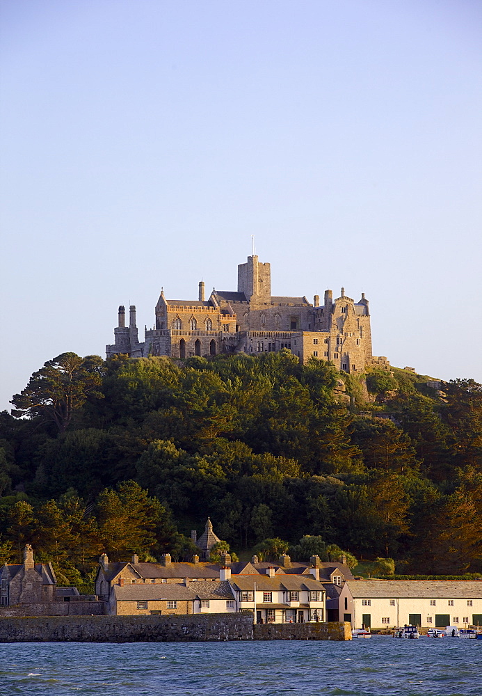 St. Michaels Mount, cut off from Marazion at high tide, Cornwall, England, United Kingdom, Europe