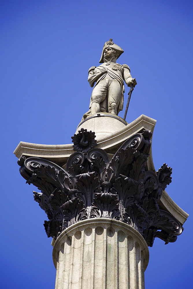 Nelson's Column in Trafalgar Square, London, England, United Kingdom, Europe