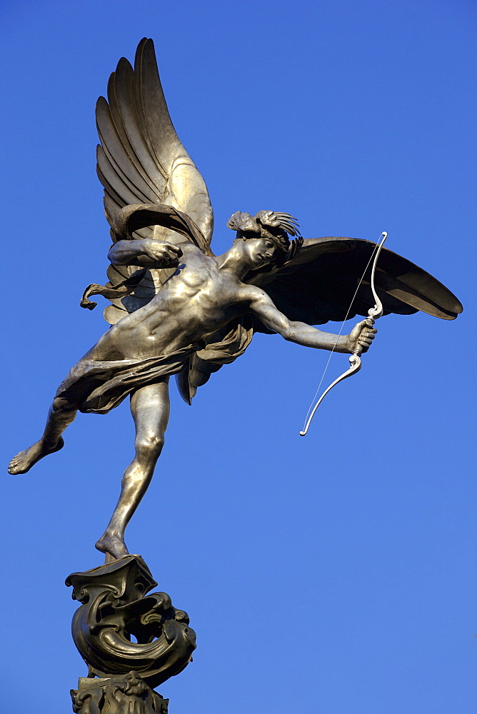 Eros statue in Piccadilly Circus, London, England, United Kingdom, Europe