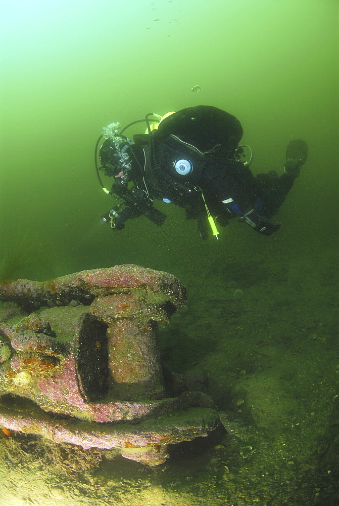 Parts of German Battleship Kaiser, Scapa Flow, Orkney islands, Scotland, UK