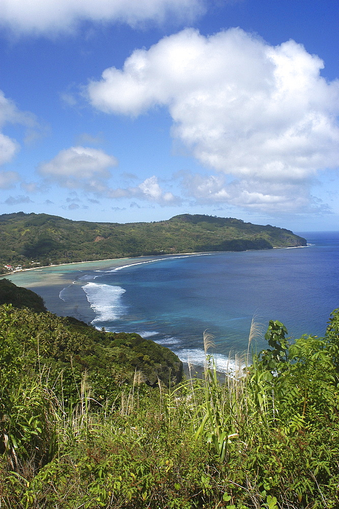 Rurutu west coast. French Polynesia.