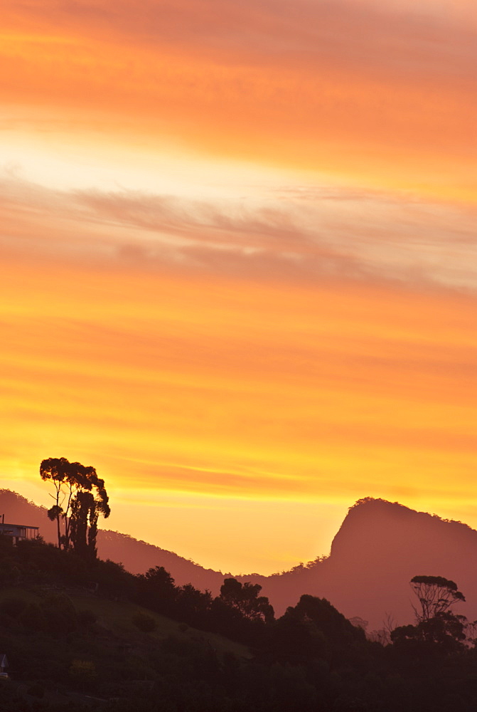 Sunset over the Dial Range, Penguin, Tasmania, Australia