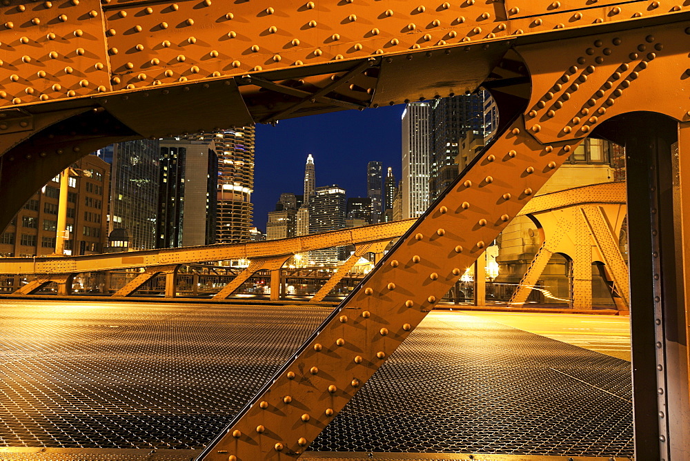 Bridge on Chicago River, Chicago, Illinois 