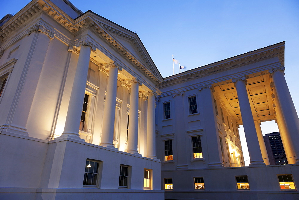 Facade of State Capitol Building, Richmond, Virginia