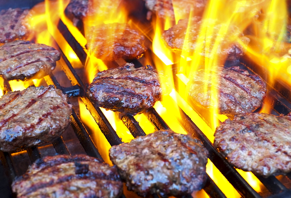 Hamburgers on bbq