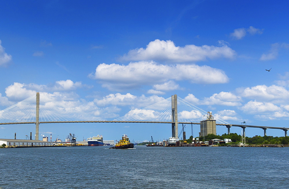 USA, Georgia, Savannah, Tamadge Bridge over Savannah River