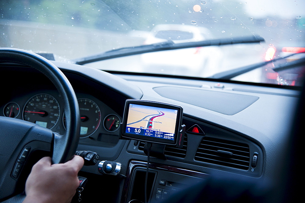 Car interior with GPS