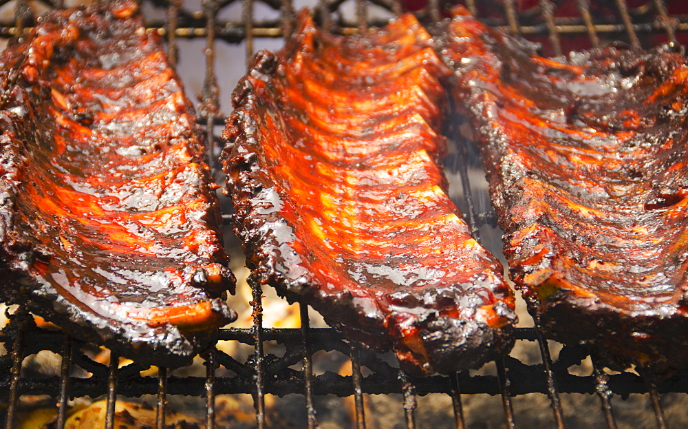 Spareribs on barbeque