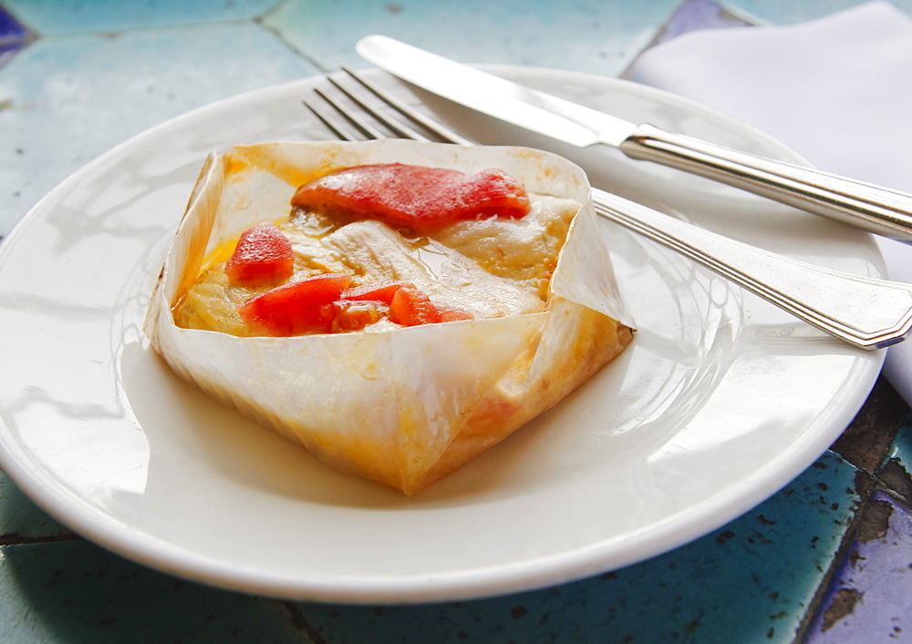 Turkey, Istanbul, Sea Bass cooked in parchment