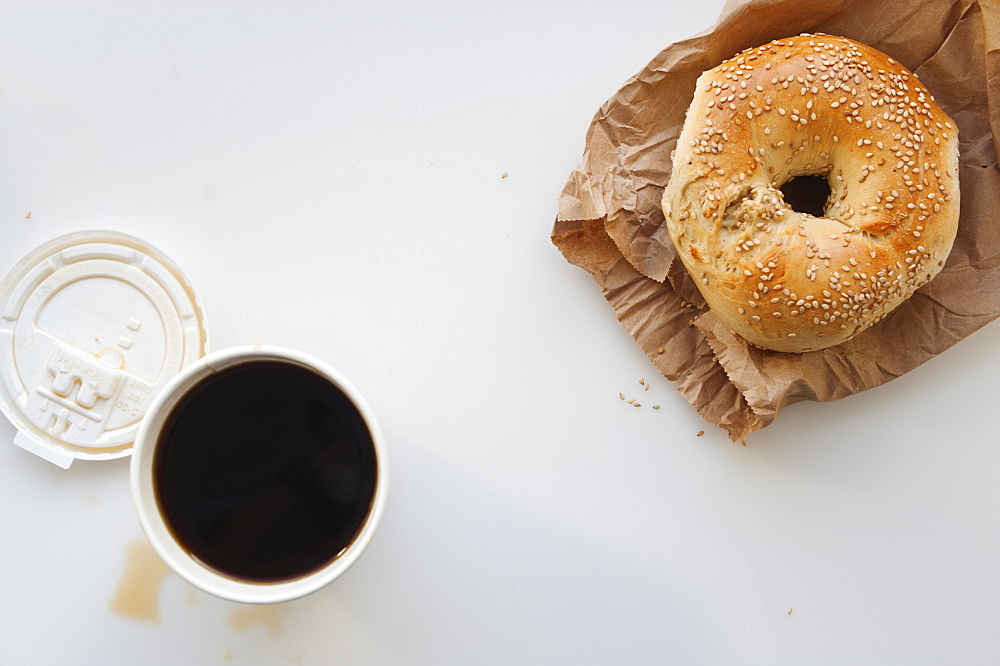 Donut and cup of coffee