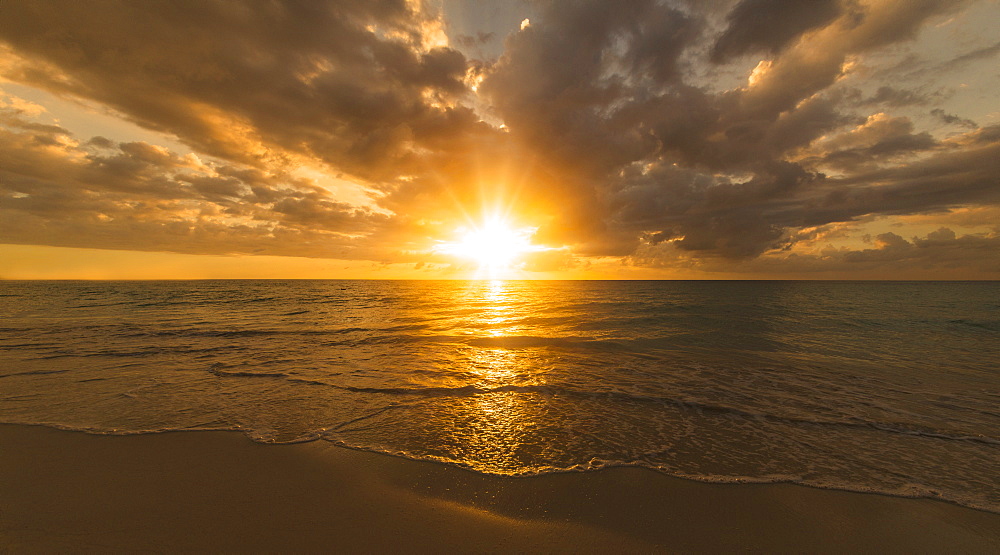 Sun setting over sea, Jamaica