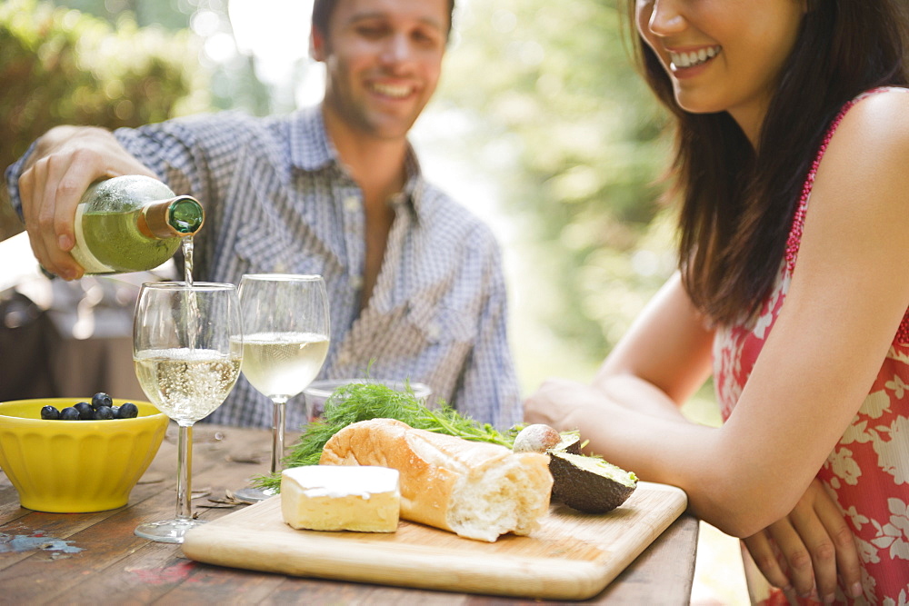 Roaring Brook Lake, Couple drinking wine