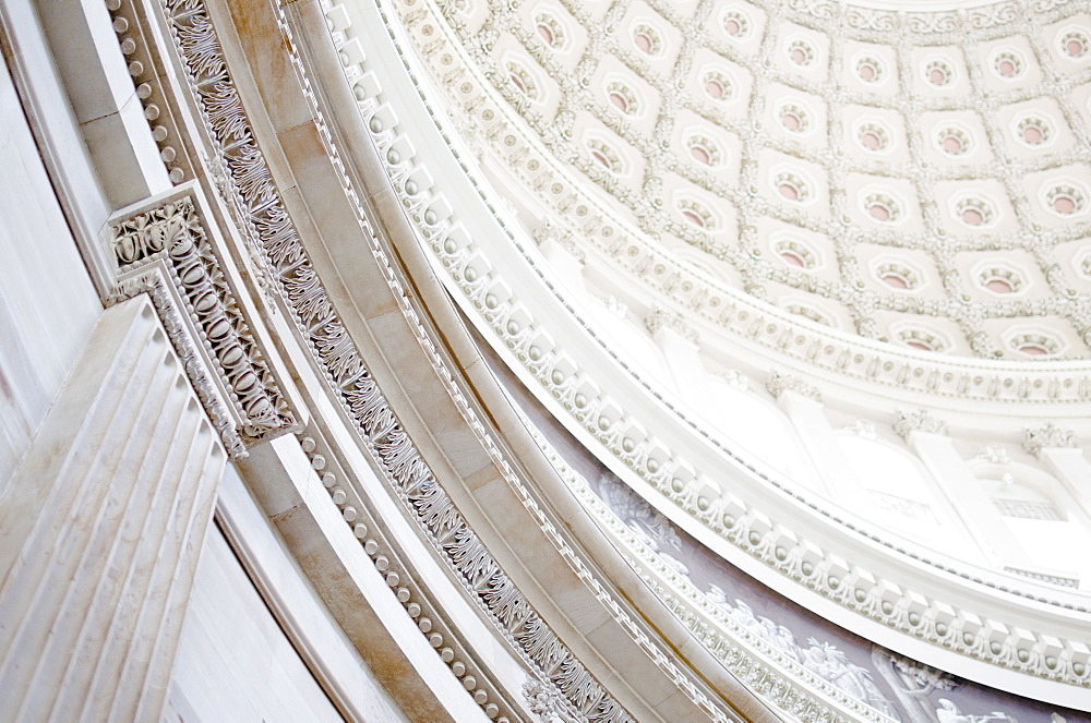 USA, Washington DC, Capitol Building, Close up of coffers on ceiling