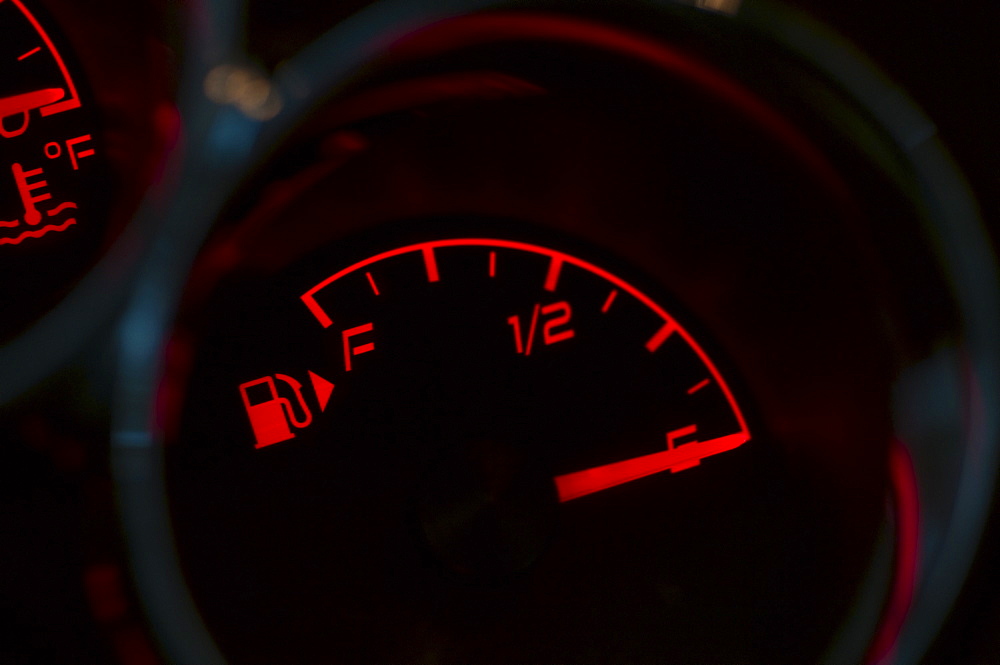 Gas gauge in a car